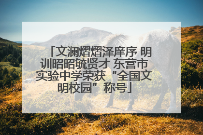 文澜熠熠泽庠序 明训昭昭毓贤才 东营市实验中学荣获“全国文明校园”称号