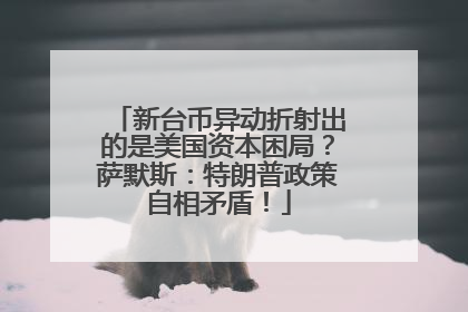 新台币异动折射出的是美国资本困局？萨默斯：特朗普政策自相矛盾！