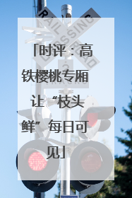 时评：高铁樱桃专厢 让“枝头鲜”每日可见