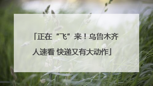 正在“飞”来！乌鲁木齐人速看 快递又有大动作