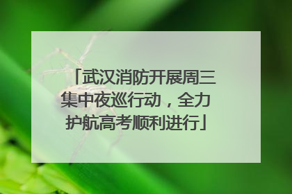 武汉消防开展周三集中夜巡行动，全力护航高考顺利进行