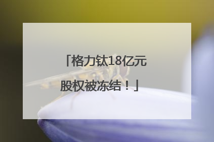 格力钛18亿元股权被冻结！