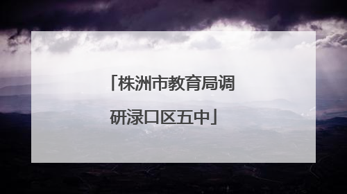 株洲市教育局调研渌口区五中