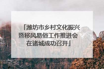 潍坊市乡村文化振兴暨移风易俗工作推进会在诸城成功召开