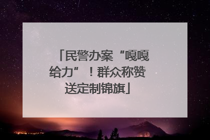 民警办案“嘎嘎给力”！群众称赞送定制锦旗