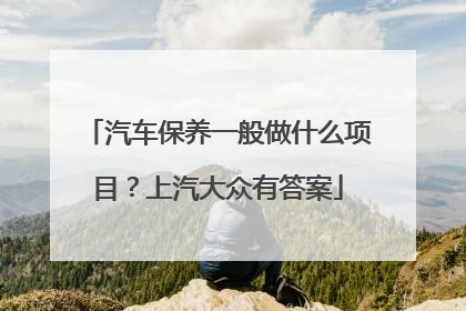 汽车保养一般做什么项目？上汽大众有答案