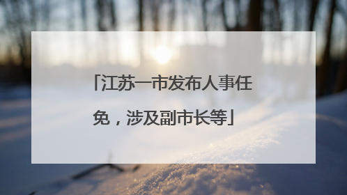 江苏一市发布人事任免，涉及副市长等