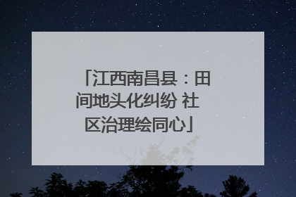江西南昌县：田间地头化纠纷 社区治理绘同心