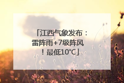 江西气象发布：雷阵雨+7级阵风！最低10℃