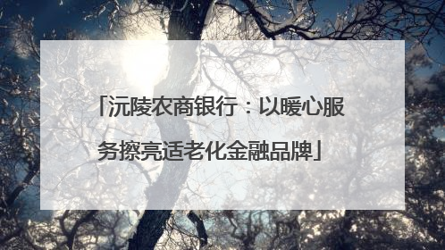 沅陵农商银行：以暖心服务擦亮适老化金融品牌