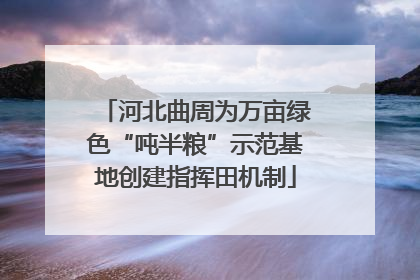 河北曲周为万亩绿色“吨半粮”示范基地创建指挥田机制