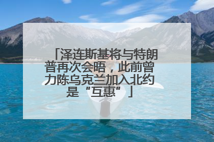 泽连斯基将与特朗普再次会晤，此前曾力陈乌克兰加入北约是“互惠”