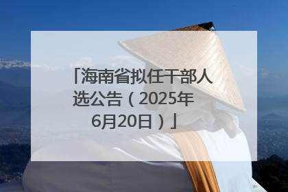 海南省拟任干部人选公告（2025年6月20日）