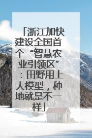 浙江加快建设全国首个“智慧农业引领区”：田野用上大模型，种地就是不一样