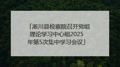 淅川县检察院召开党组理论学习中心组2025年第5次集中学习会议