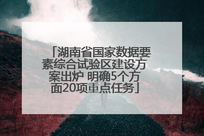 湖南省国家数据要素综合试验区建设方案出炉 明确5个方面20项重点任务