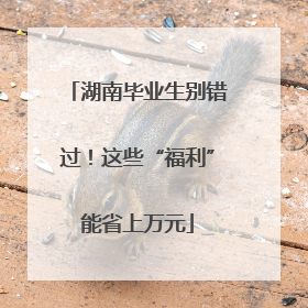 湖南毕业生别错过！这些“福利”能省上万元