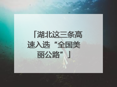 湖北这三条高速入选“全国美丽公路”