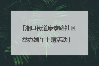 湘口街道康泰路社区举办端午主题活动