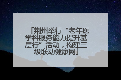 荆州举行“老年医学科服务能力提升基层行”活动，构建三级联动健康网