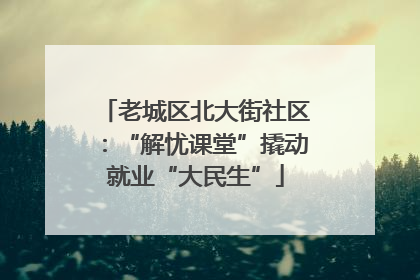 老城区北大街社区：“解忧课堂”撬动就业“大民生”