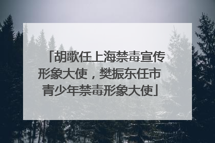 胡歌任上海禁毒宣传形象大使，樊振东任市青少年禁毒形象大使
