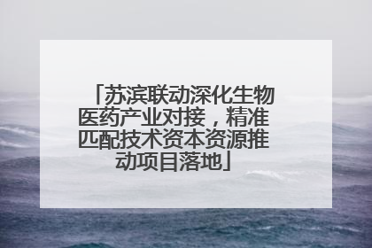 苏滨联动深化生物医药产业对接，精准匹配技术资本资源推动项目落地