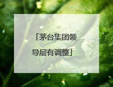 茅台集团领导层有调整