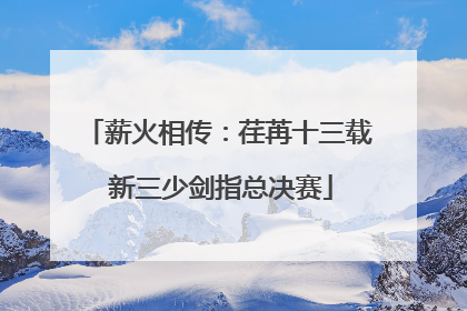 薪火相传：荏苒十三载 新三少剑指总决赛