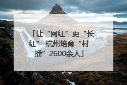 让“网红”更“长红” 杭州培育“村播”2600余人