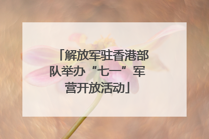 解放军驻香港部队举办“七一”军营开放活动