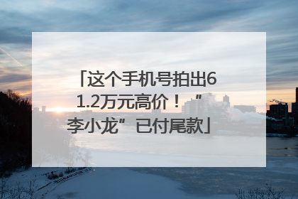 这个手机号拍出61.2万元高价！“李小龙”已付尾款