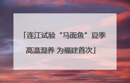连江试验“马面鱼”夏季高温混养 为福建首次