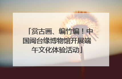 赏古画、编竹编！中国闽台缘博物馆开展端午文化体验活动