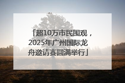 超10万市民围观，2025年广州国际龙舟邀请赛圆满举行