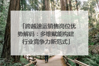 跨越速运销售岗位优势解码：多维赋能构建行业竞争力新范式
