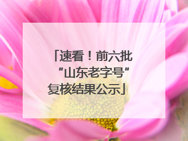 速看！前六批“山东老字号”复核结果公示