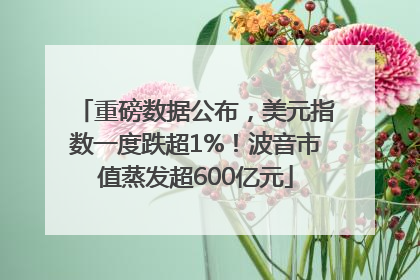 重磅数据公布，美元指数一度跌超1%！波音市值蒸发超600亿元
