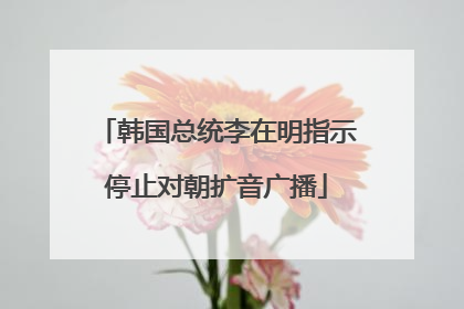 韩国总统李在明指示停止对朝扩音广播