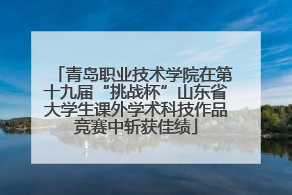 青岛职业技术学院在第十九届“挑战杯”山东省大学生课外学术科技作品竞赛中斩获佳绩