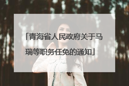 青海省人民政府关于马瑞等职务任免的通知