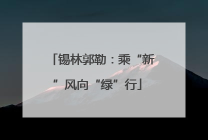 锡林郭勒：乘“新”风向“绿”行