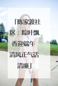 陈家渡社区：粽叶飘香迎端午 清风正气话清廉