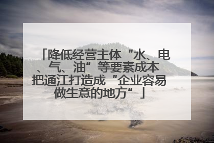 降低经营主体“水、电、气、油”等要素成本 把通江打造成“企业容易做生意的地方”