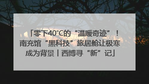 零下40℃的“温暖奇迹”！南充馆“黑科技”旅居舱让极寒成为背景丨西博寻“新”记