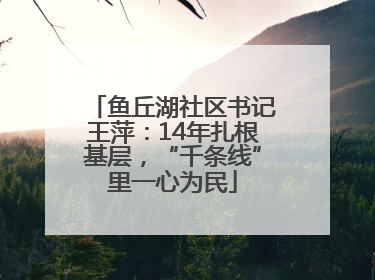 鱼丘湖社区书记王萍：14年扎根基层，“千条线”里一心为民