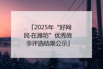 2025年“好网民·在潍坊”优秀故事评选结果公示