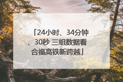 24小时、34分钟、30秒 三组数据看合福高铁新跨越