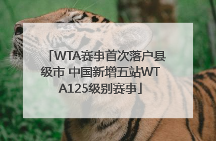 WTA赛事首次落户县级市 中国新增五站WTA125级别赛事